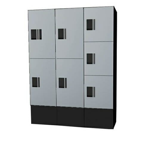 ナスタ(NASTA) プチ宅unit+幅木セット9　シルバー×ブラック　H600×4（捺印付き×1）+H400×3+幅木（H250ブラック）　[法人限定][送料別途お見積り]