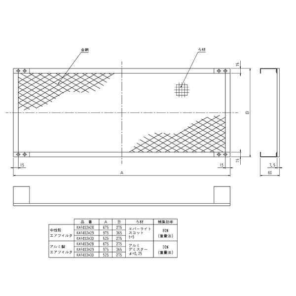オーケー器材 (DAIKIN ダイキン) 純正別売品 KAF403A29 アルミ製エアフィルタ [法人限定]｜ファーストFACTORY