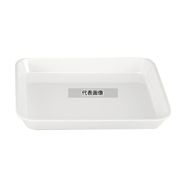 メラミン デリカバット (大) 白 尺0寸 300×280×H34 ディスプレイ用品 No.0104700