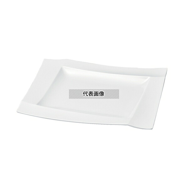若泉漆器 ニューホワイト 渕付長角皿 40cm 405×326×H40mm 和/洋/中 食器 No.0261700
