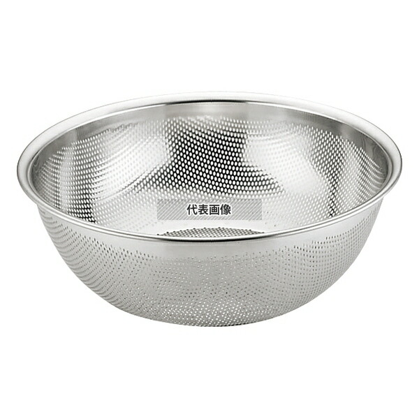 YUKIWA(三宝) UK 18-8(ステンレス) HACCP パンチング浅型ザル 37.5cm 400φ×H140 水切り/ザル No.1559940