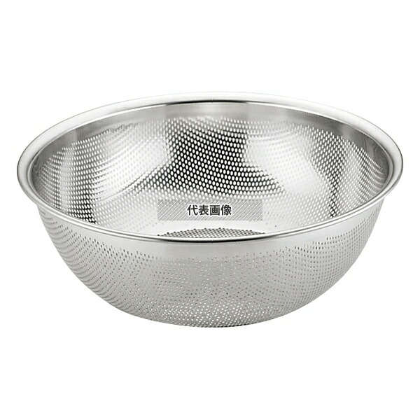 YUKIWA(三宝) UK 18-8(ステンレス) HACCP パンチング浅型ザル 43cm 455φ×H155 水切り/ザル No.1559960