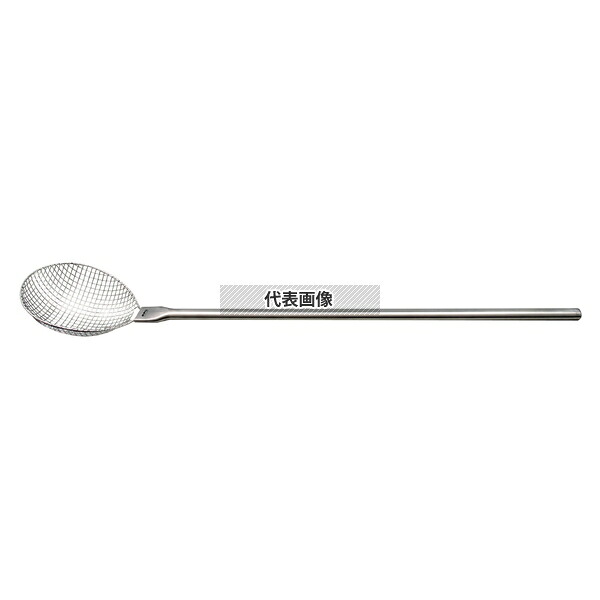 ののじ 18-8(ステンレス) 調理用丸型すくいカゴ 中 KGA-002L 網:275×245 給食用スパテラ/すくい網/ひしゃく No.1899000