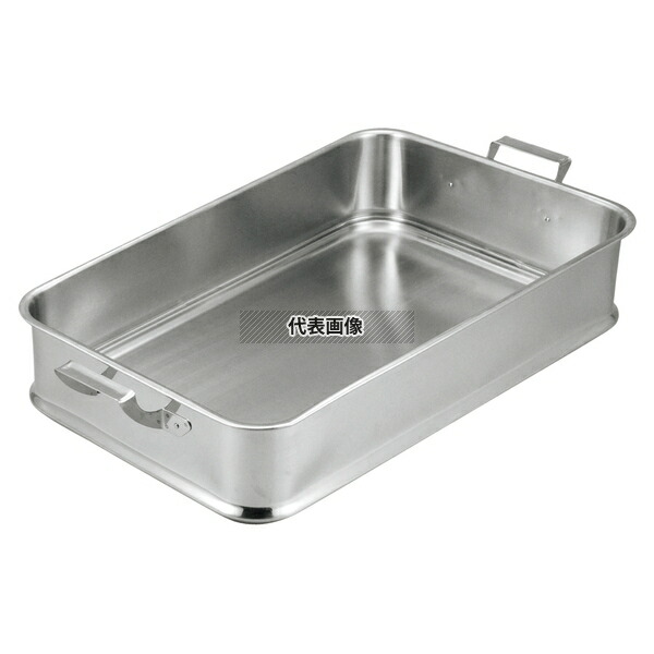 18-8(ステンレス) IKD 抗菌ステンレス 手付 給食バット 24インチ 26L 610×380×H130 運搬/ケータリング No.6287600