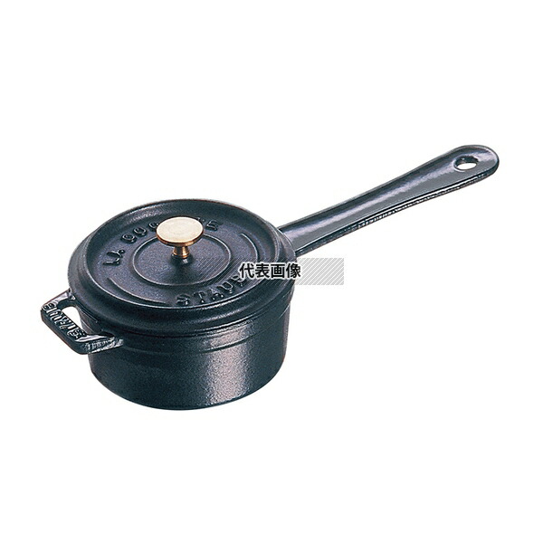 ストウブ ミニ･ソースパン 10cm 黒 40509-537 0.3L 底径:75 ソースパン No.8877400｜ファーストFACTORY