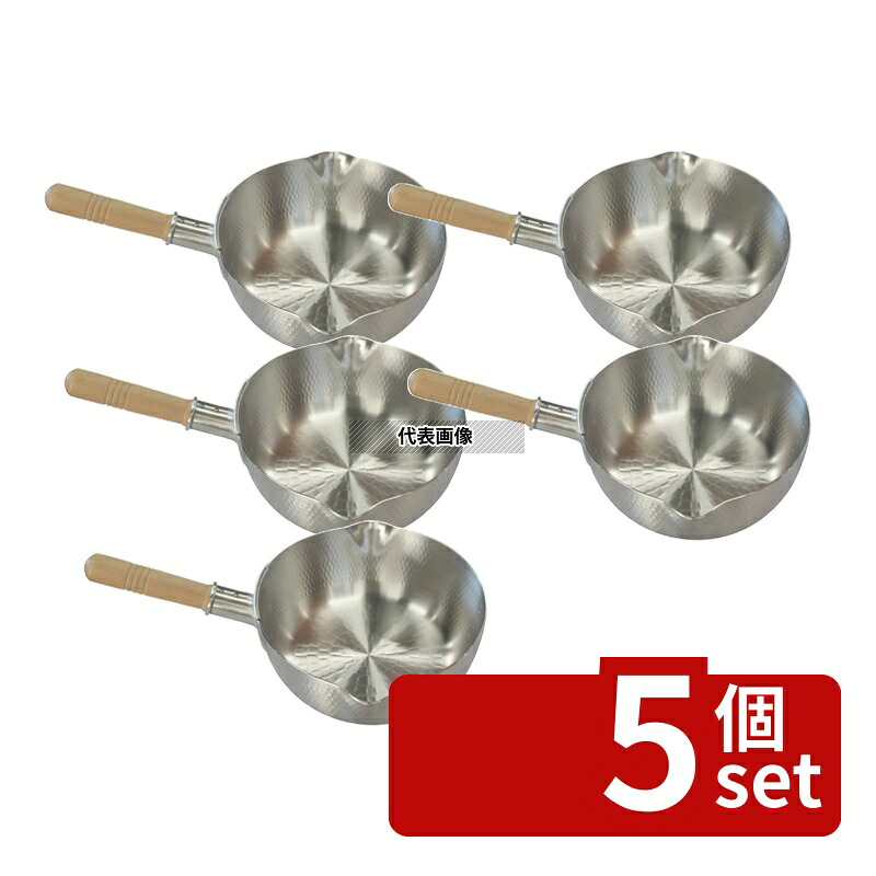 【5個セット】NAKAO(中尾) アルミ打出 雪平鍋 (目盛付) 24cm 両口 3.7L φ266 鍋全般 No.0177800｜ファーストFACTORY