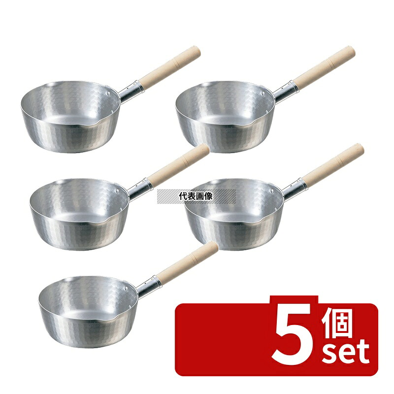 【5個セット】本間製作所 K アルミ 両口・打出 雪平鍋 18cm 1.5L φ193 鍋全般 No.0178700|ファーストFACTORY