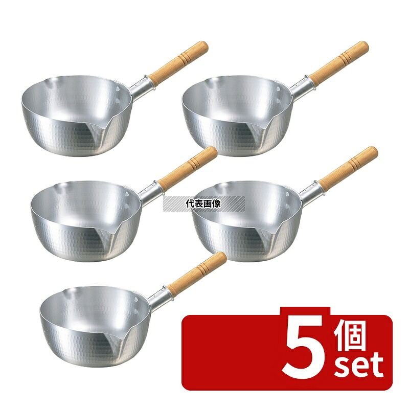 【5個セット】NAKAO(中尾) アルミ 打出ペリカン 雪平鍋 (目盛付) 18cm 1.6L φ208 鍋全般 No.0180300|ファーストFACTORY