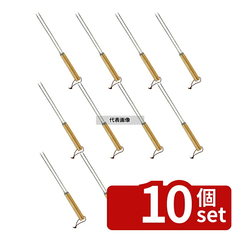 【10個セット】星三製作所 木柄 天プラ揚箸 大 42cm TS-107 全長:420mm No.0240110|ファーストFACTORY