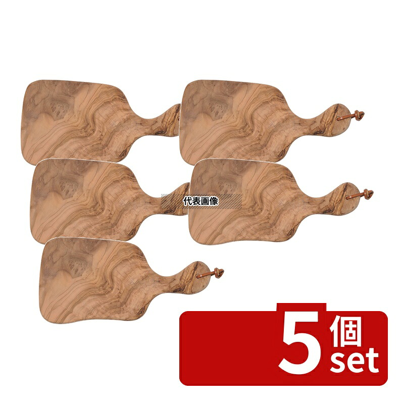 【5個セット】リビングカマトク ドリス・オリーブ ラウンドボードハンドル 34cm 約340×175×H20mm 皿 No.0313560|ファーストFACTORY