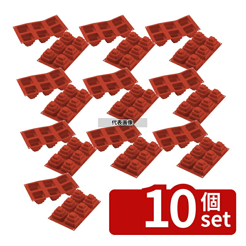 【10個セット】Silikomart(シリコマート) シリコンフレックス ミニワンダーケーキスクエア(6ヶ取) SF168 175&times;300mm 焼き型 No.0558270｜ファーストFACTORY