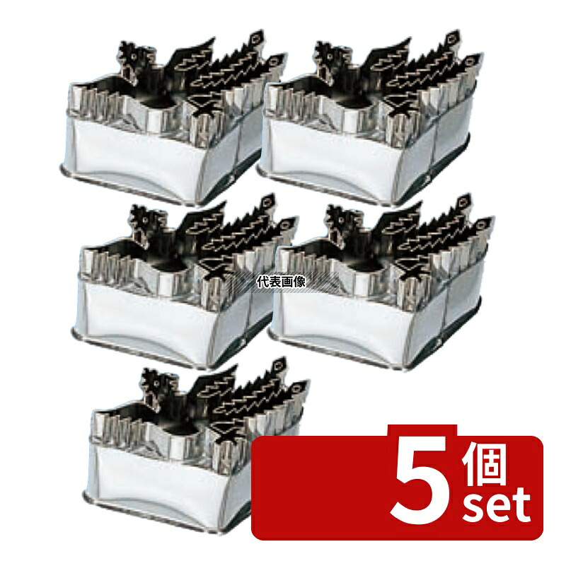 【5個セット】18-8(ステンレス) 中華細工用 抜型 鳳凰 中 83×40mm 抜き型 No.0562500|ファーストFACTORY