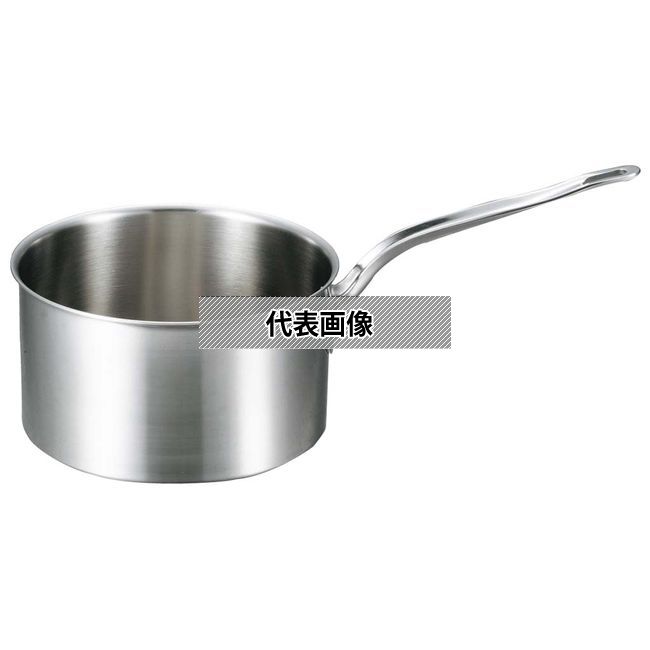 EBM(江部松) ビストロ 三層クラッド 深型片手鍋 18cm 蓋無 OD195×BD160 片手鍋 IH・ガス兼用鍋 No.4145100|ファーストFACTORY