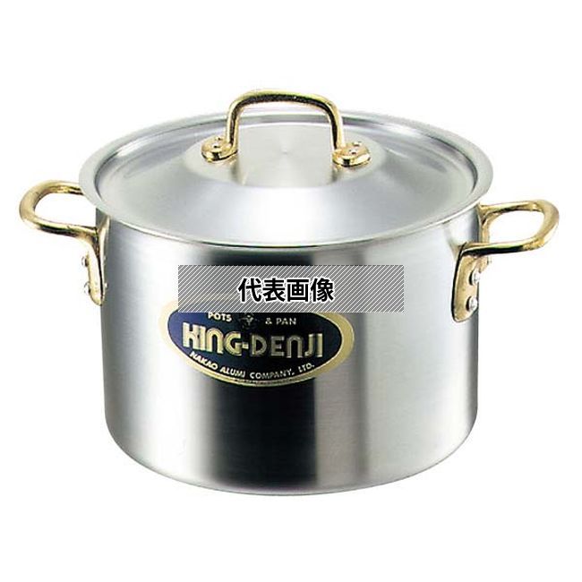 NAKAO(中尾) キングデンジ 半寸胴鍋 (目盛付) 24cm 7.5L φ256 No.4821000 IH/ガス兼用鍋|ファーストFACTORY