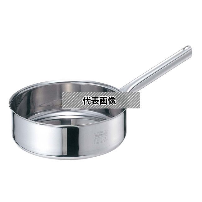 EBM(江部松) モリブデンジ2 浅型片手鍋 18cm 蓋無 1.7L 外径:195 IH/ガス兼用鍋 No.8691500