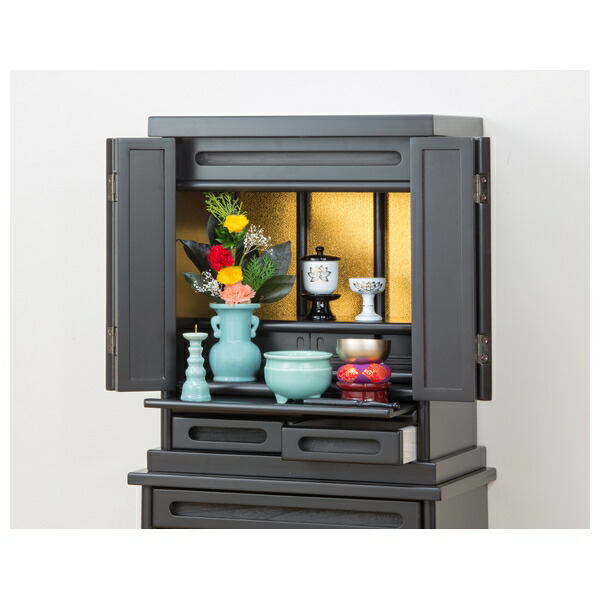 ファミリー・ライフ ファミリー・ライフ 上置仏壇 黒檀調[0338610] 仏具 神具 コンパクト 上置型 モダン 省スペース 小型 引き出し付き 台 収納家具 ファミラ