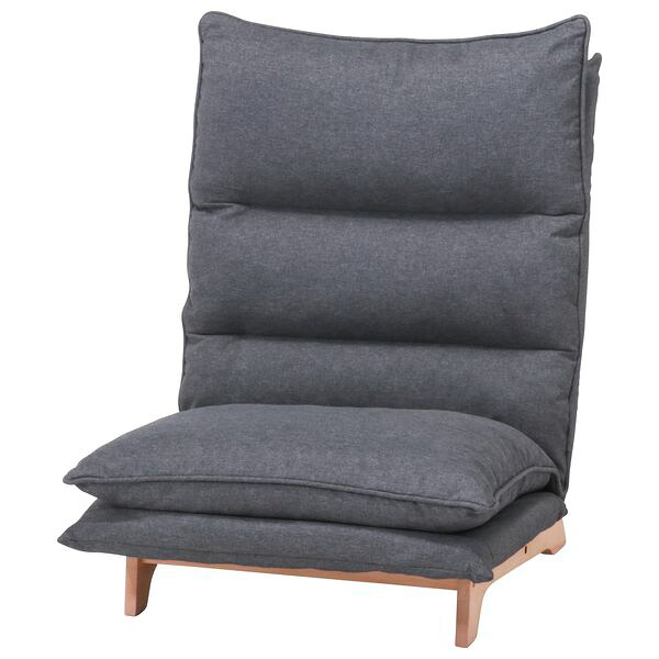不二貿易 19205 ダブルクッション座椅子 フィット2 1P DGY ダークグレー Fit2 椅子 イス チェア 1人掛け