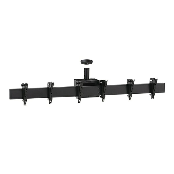ハヤミ工産(HAMILeX) 天吊り金具 ～32V型 ブラック 左右3連 マルチ サイネージ メニューボード CH-M32B