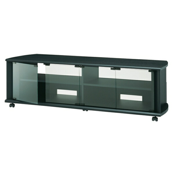 ハヤミ工産(TIMEZ) テレビ台 TV-BS140H 1408mm幅 52～60V型対応 ブラック木目 透明強化ガラス キャスター付 [時間指定不可]