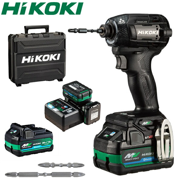 HiKOKI(日立工機)　36Vコードレスインパクトドライバー　WH36DD(2XHBSZ)　電池計2個付　ストロングブラック 5780-4621 42,700円