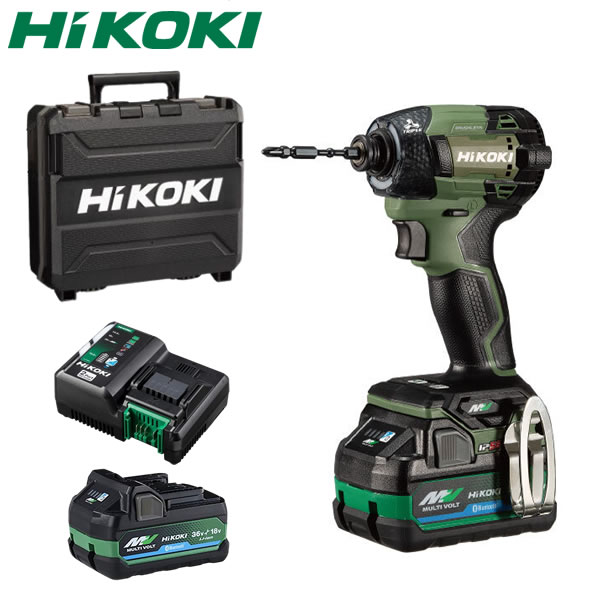 HiKOKI　 36Vコードレスインパクトドライバー　WH36DD(2XHGSZ)電池計2個付　フォレストグリーン 5780-4630