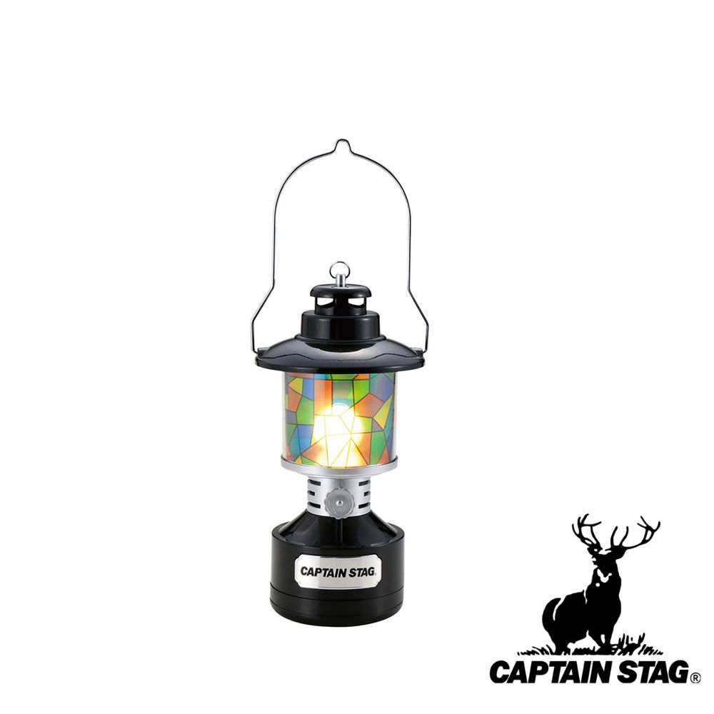 【2個セット】キャプテンスタッグ(CAPTAIN STAG) ツインライト LEDランタン ステンドグラス風シート付 (ブラック) | ツインライト LEDランタン ブラック アウトドア キャンプ ランタン ライト アンティーク 新生活 用品 照明 明るさ15｜ファーストFACTORY 8,651円