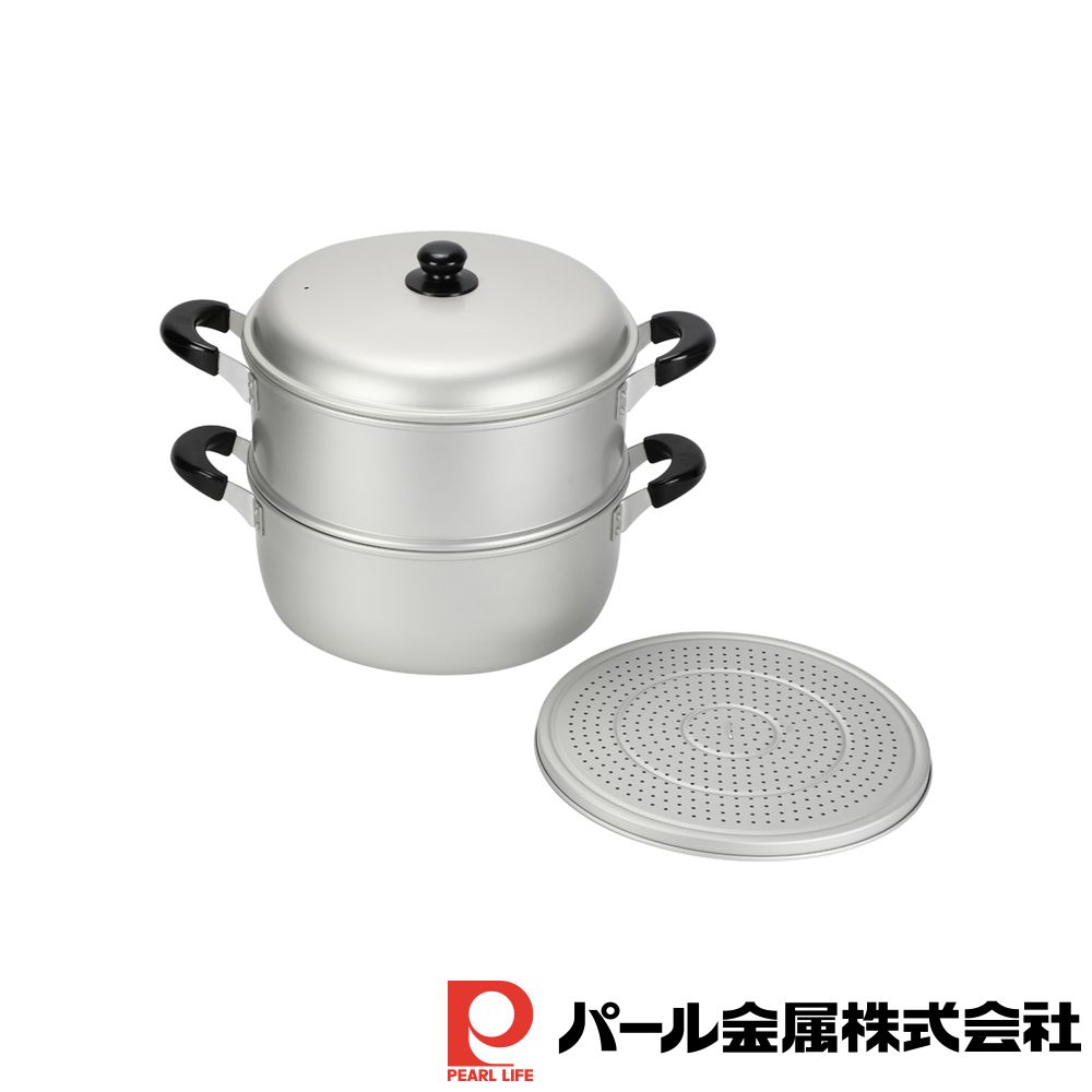 【2個セット】ニューセレット アルミ2段蒸し器30cm | 蒸し器 厨房用品 2段 アルミ 調理器具 便利 厨房機器 プロ 愛用 業務用蒸し器 人気 業務用 軽量 両手鍋 蒸し鍋 ガス火専用 蒸し料理 2段蒸し器 アルミ2段 大容量 キッチン