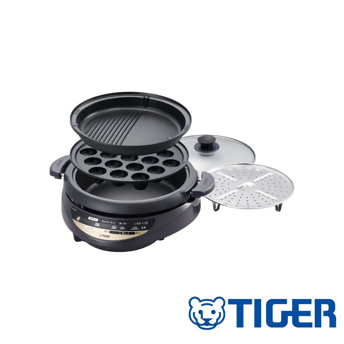 タイガー魔法瓶 CQG-B301T TIGER タイガー グリル鍋 CQG-B301(T) | タイガー ブラウン グリルなべ グリル鍋 調理家電 深なべ たこ焼き 波形 波型