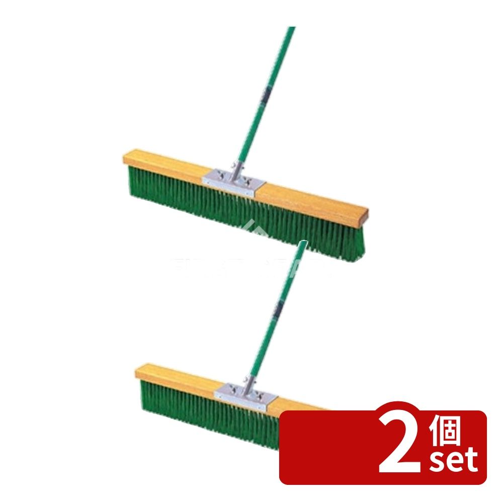 【2個セット】テラモト(TERAMOTO) コートブラシ 塩ビ 180cm CL-414-118-0 [法人限定] | コートブラシ 整地用ブラシ テラモト 180cm 大型ブラシ 塩化ビニール ブラシ業務用 クリーンブラシ スチールパイプ 先端回転キャップ 庭整地用品 ブラシ幅1800mm 幅広ブラシ｜ファーストFACTORY