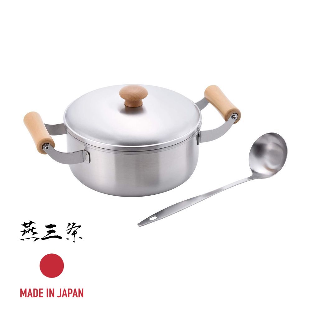 燕三条 CS-035 千歳 ステンレス両手鍋 20cm ツール付 | 燕三条 日本製 おしゃれ 鍋 ツール付 ステンレス お玉付 木柄 両手鍋20cm ST両手鍋 両手鍋 木柄両手鍋20cm 出産内祝い 結婚内祝い 結婚祝い 出産祝い 引き出物