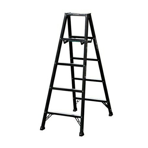 ALINCO(アルインコ) アルミ製軽量専用脚立 BS-150FX ブラックカラー [法人限定] | アルミ脚立 軽量脚立 5尺 脚立 ブラック ワンタッチ開閉 薄型収納 ハンドル付き 作業台 設置寸法 収納簡単 施工用 輸送用 安全設計 アルミ製｜ファーストFACTORY