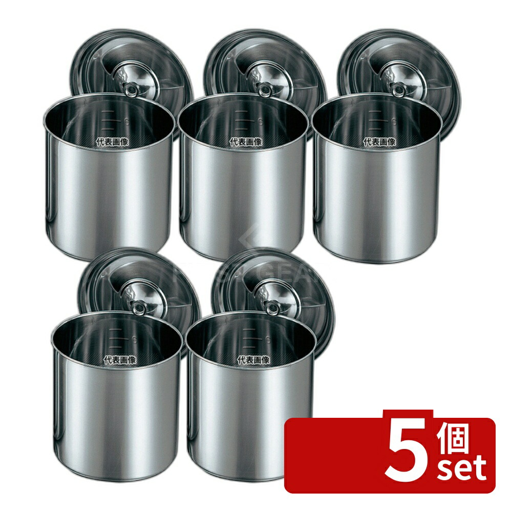 【5個セット】クローバー モリブデン 丸型キッチンポット 目盛付 18cm 手無 4.5L φ190 ガス専用 No.0018300 14,118円