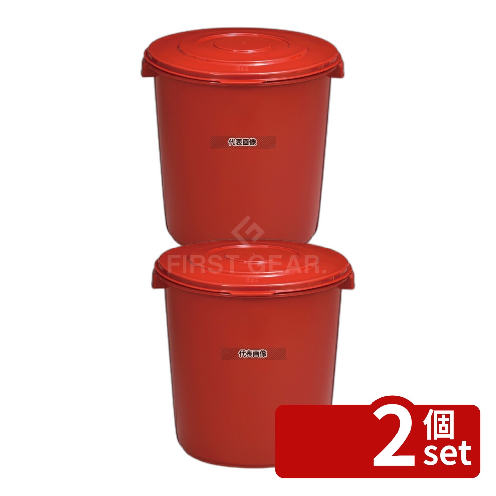 【2個セット】トンボ みそ容器 25型 (蓋・押し蓋付) 25L 370×φ355×H355mm ストックポット/保存容器 No.0218900