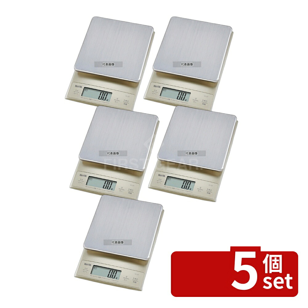 【5個セット】タニタ TANITA(タニタ) デジタルクッキングスケール 3kg KD-321 シルバー 210×150×H35 はかり No.0858700