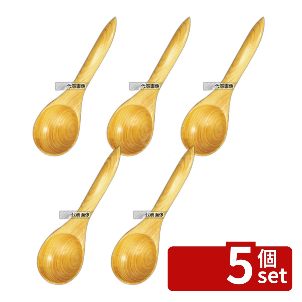 【5個セット】ひのき バラエティースプーン 大 全長205 205 卓上鍋/焼物用品 No.5264700|ファーストFACTORY