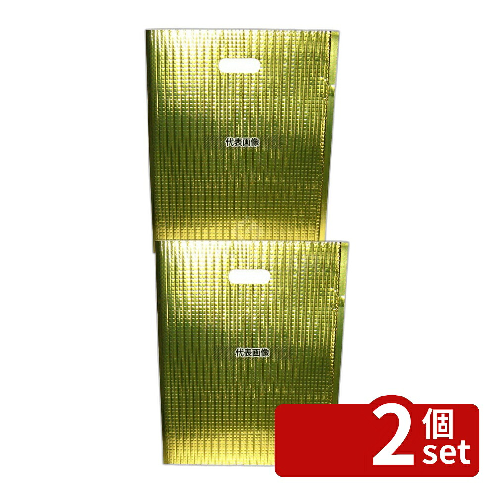 【2個セット】江部松商事 保冷･保温バッグ エスケークール ゴールド (10枚入) LC-M 間口:260 運搬/ケータリング No.6142140