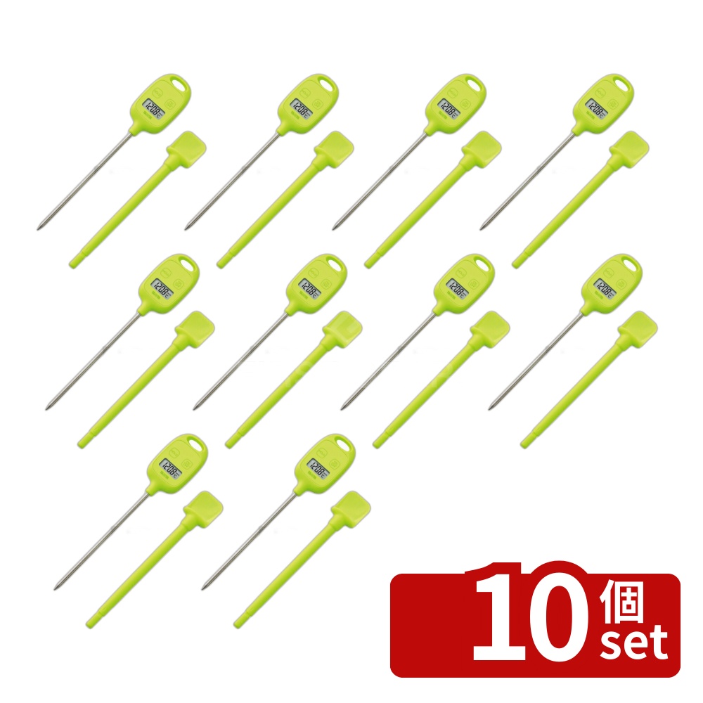 【10個セット】TANITA(タニタ) スティックデジタル温度計 TT583 グリーン 幅43×高さ221×奥行15(センサーホルダー除く) 温度計 No.6163010