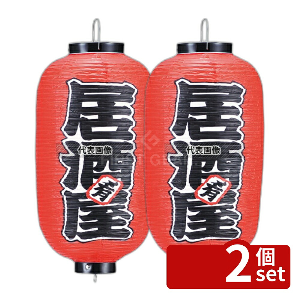 【2個セット】ビニール提灯 221 居酒屋 9号長 φ240×600(つるの先からリングまでのサイズ) 提灯 No.3746100