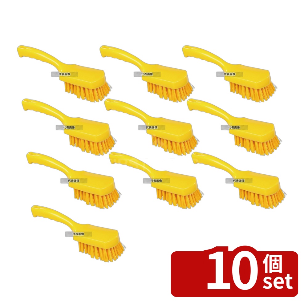 【10個セット】バーキュートプラス 短柄ブラシ ソフト 黄 69105464 厚さ:35 清掃/衛生用品 No.4766111｜ファーストFACTORY