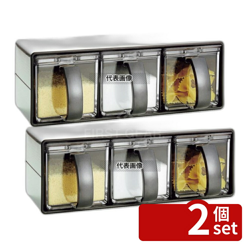 【2個セット】Nフォルマ 調味料ケース ステンレス3 112171 1920ml 300×151×H105 調味料入 No.4768640