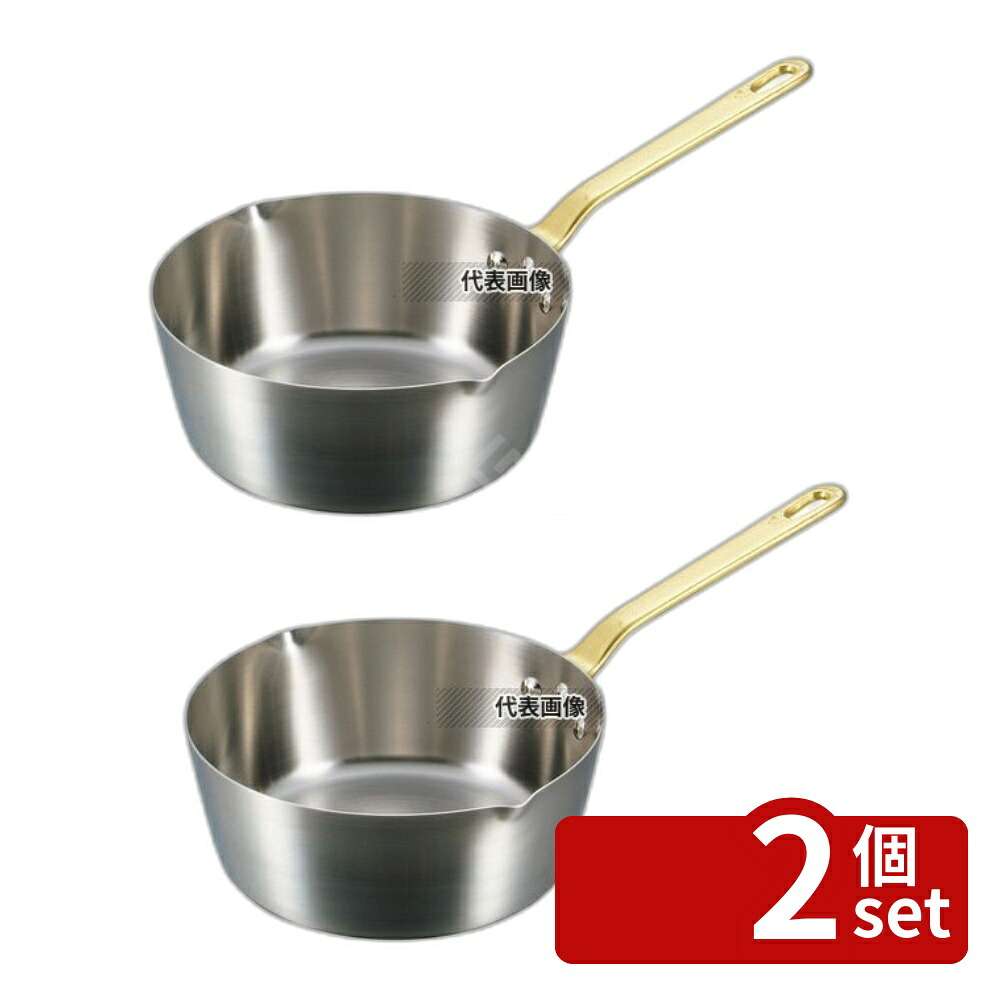 【2個セット】NAKAO(中尾) キングデンジ 雪平鍋 (目盛付) 27cm 5.2L φ297(注ぎ口を含む) 鍋全般 No.4824700