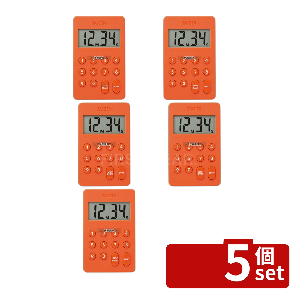 【5個セット】タニタ TANITA(タニタ) テンキータイマー TD415OR オレンジ 61×97×16 タイマー No.6814731
