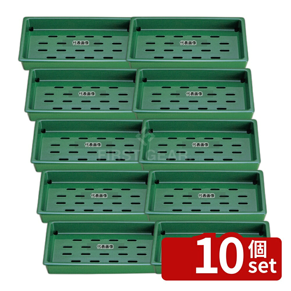 【10個セット】若泉漆器 PPネタ受け (水受け付) グリーン 大 229×129×H32 ネタ受け No.6817820