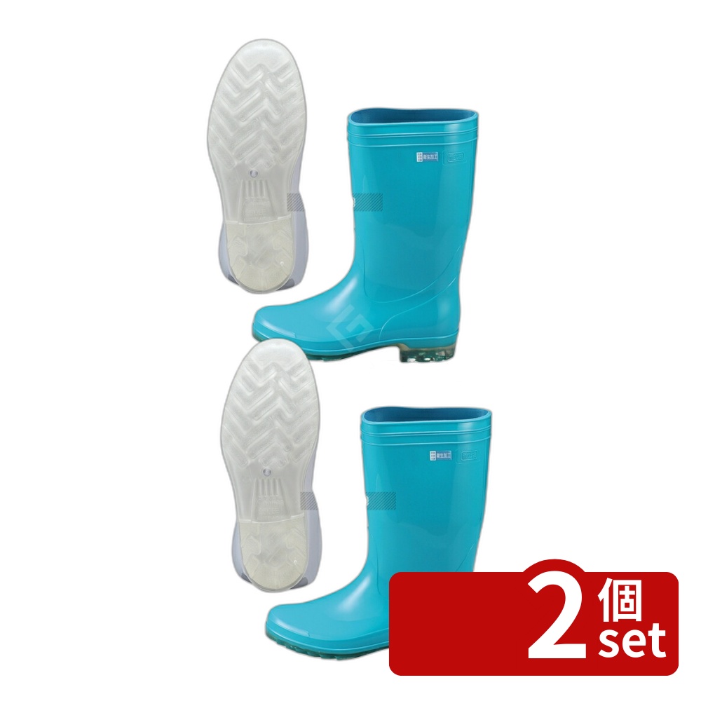 【2個セット】アキレス 長靴 ワークマスターOSM620 (透明底) グリーン 23cm 23cm No.8583700