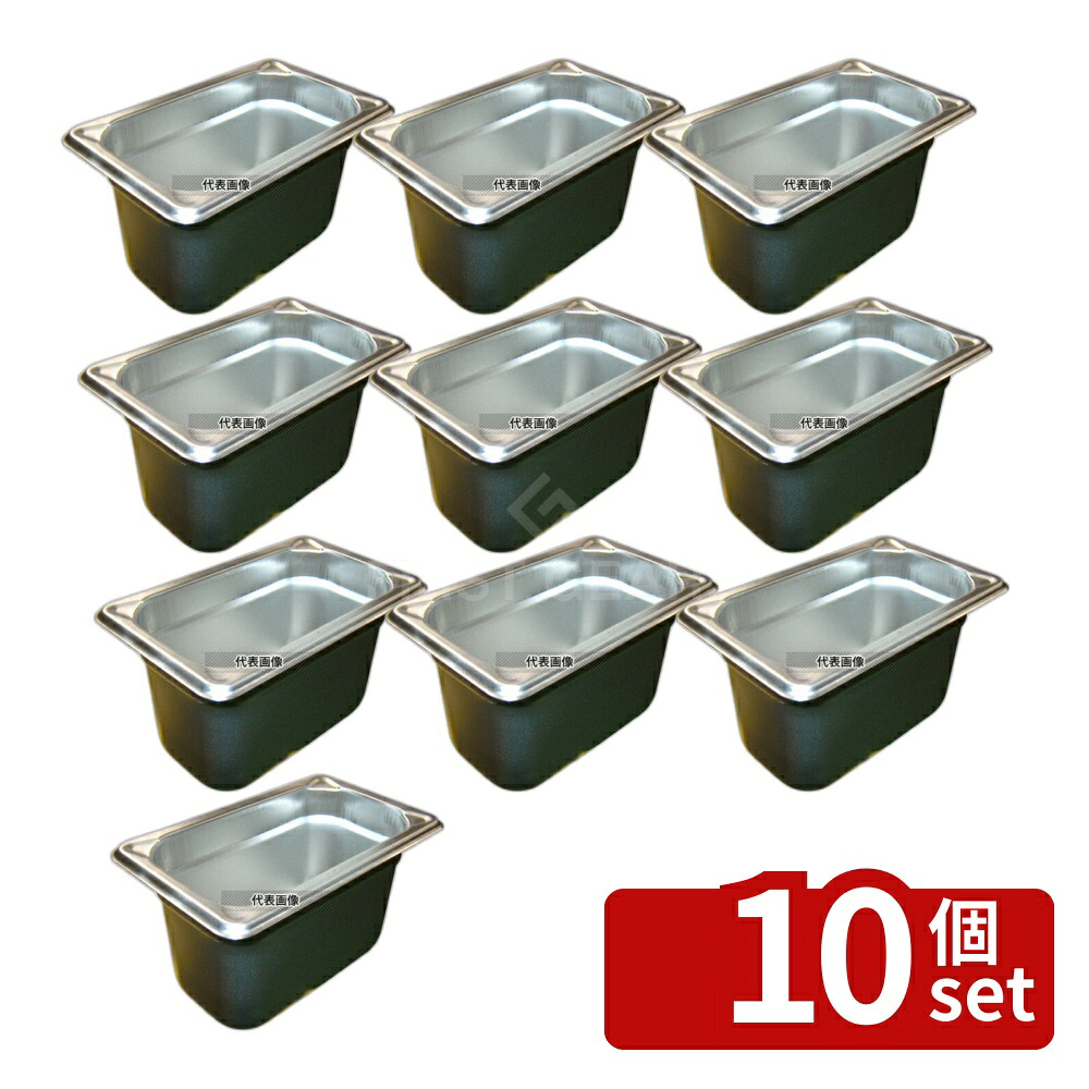 【10個セット】EBM(江部松) 18-8(ステンレス) ホテルパン補強重なり防止付 1/9 100mm 2194 0.9L 176×108 ホテルパン No.8844801