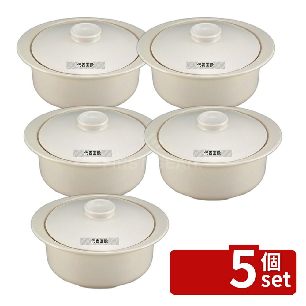 【5個セット】サーマテック IH 洋風土鍋 9号 MT493 ベージュ 2.3L 底径:φ220 卓上鍋/焼物用品 No.6960000