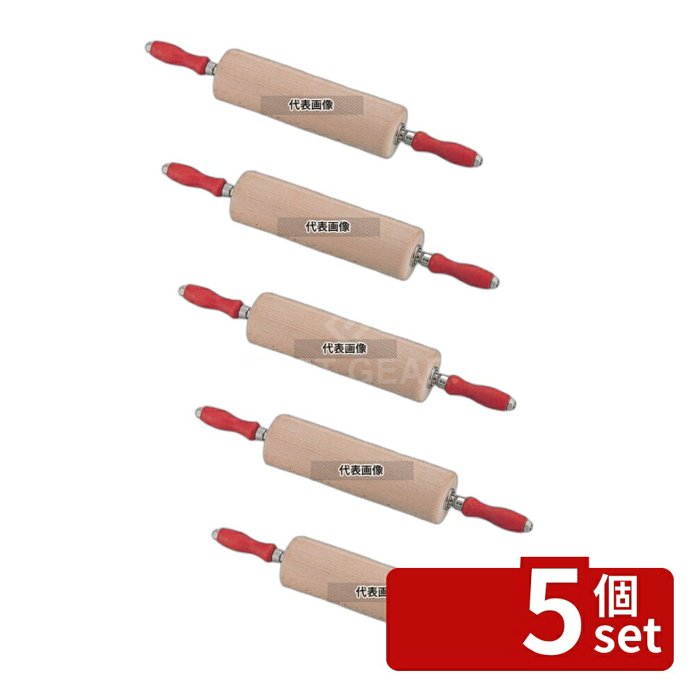 【5個セット】TH 木製 ローリングピン 44915 30cm φ90×300 製菓/ベーカリー用品 No.7141700