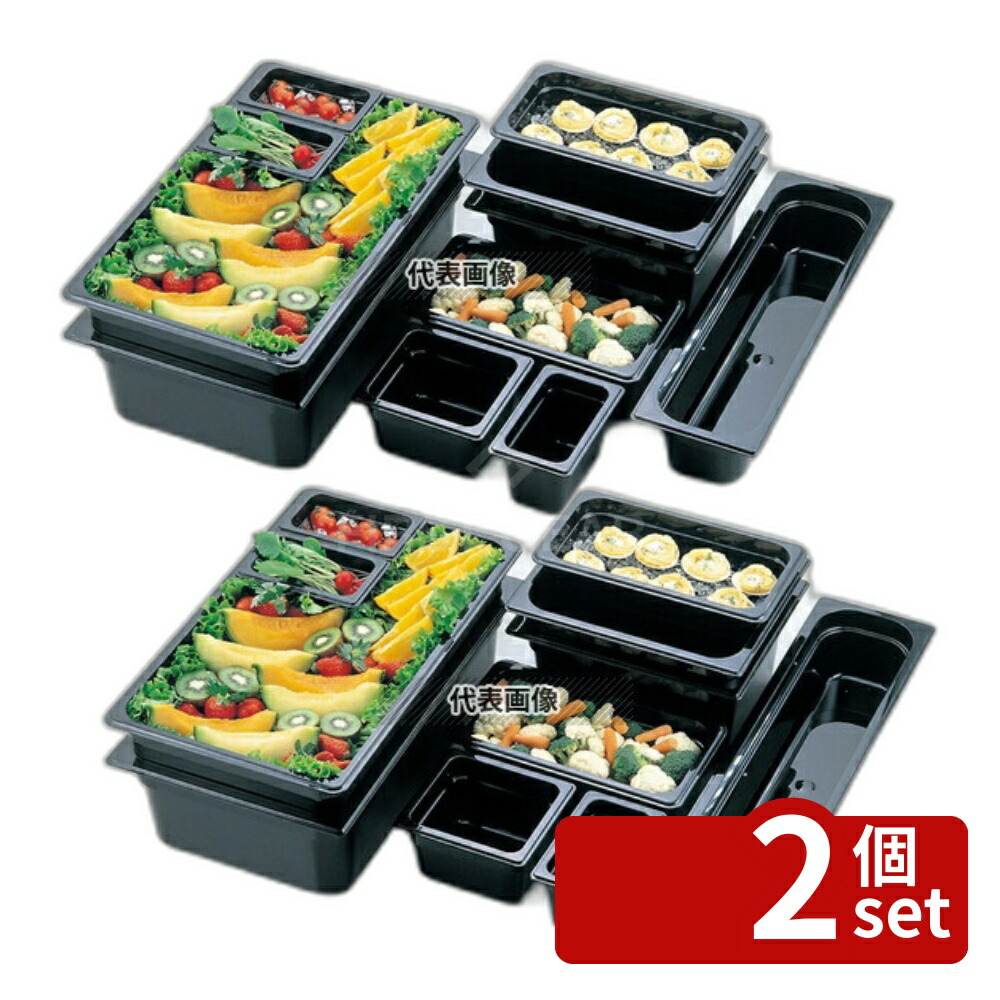 【2個セット】CAMBRO(キャンブロ) フードパン 1/2L-65mm 22LPCW (110) ブラック 3L 162×530 フードパン No.7066200