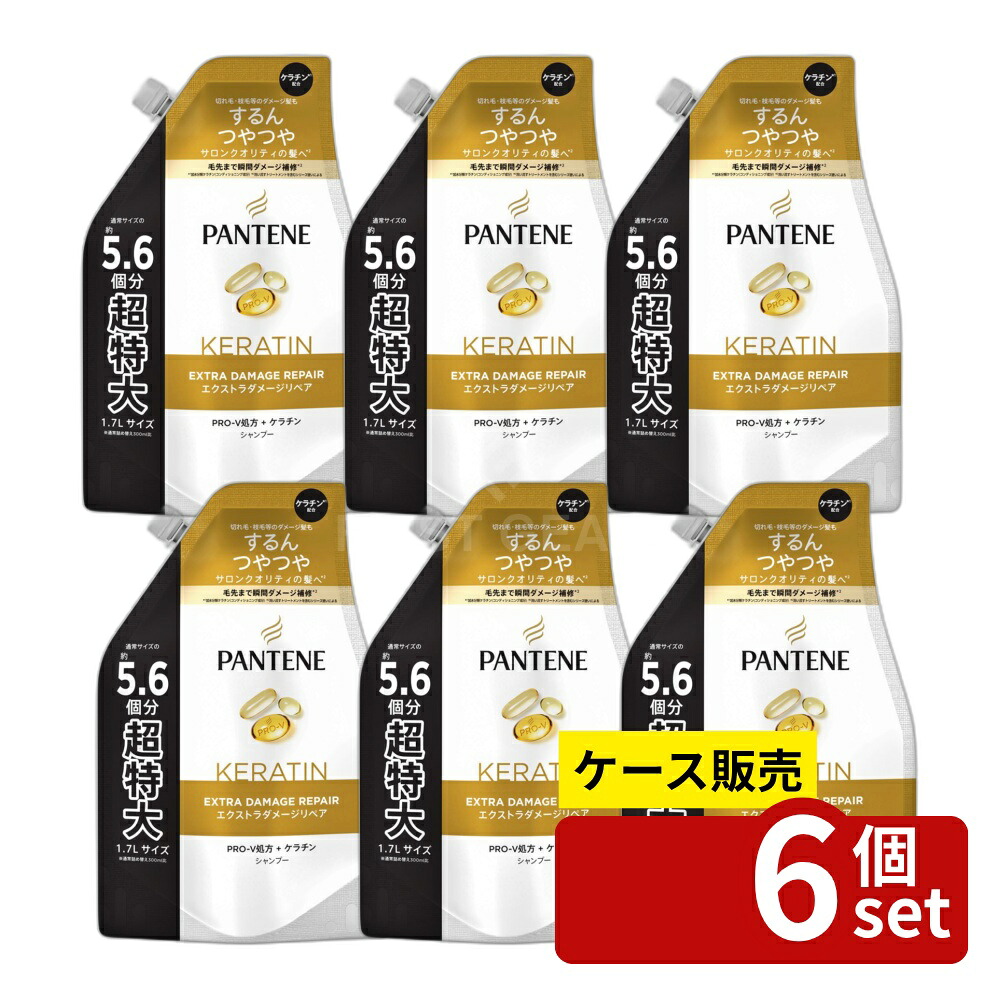 ＼レビュー特典有／【箱売り 6個セット】P&G パンテーン エクストラダメージリペア シャンプー つめかえ 超特大 [単品内容量/1700ml] | パンテーン シャンプー コンディショナー エクストラダメージケア 超特大 洗い流す トリートメント ヘアオイル ヘアマスク ヘアミスト｜ファーストFACTORY