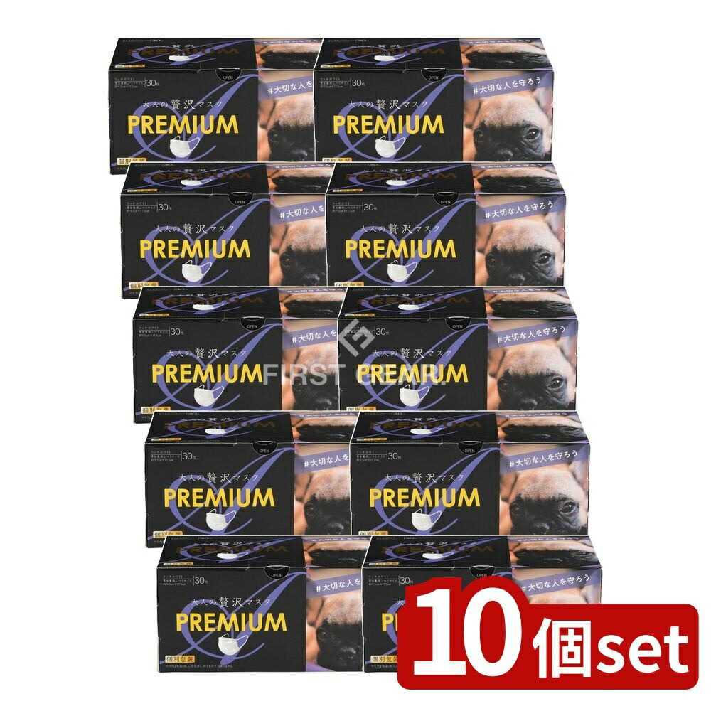 ＼レビュー特典有／【10個セット】 原田産業 大人のぜい沢マスクPREMIUM V7 [単品内容量/30枚] | 不織布マスク 大人 プレミアム マスク 立体 プリーツ 男性 女性 大人用 耳ゴム 高性能 マスクライフ リッチホワイト 使い捨て おしゃれ 薄型｜ファーストFACTORY